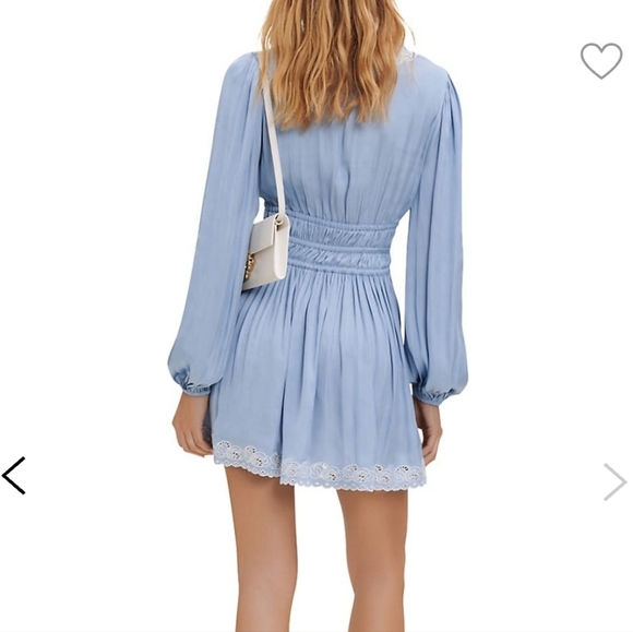 Maje Smocked-waist Dress - Blue - Picture 2 of 6